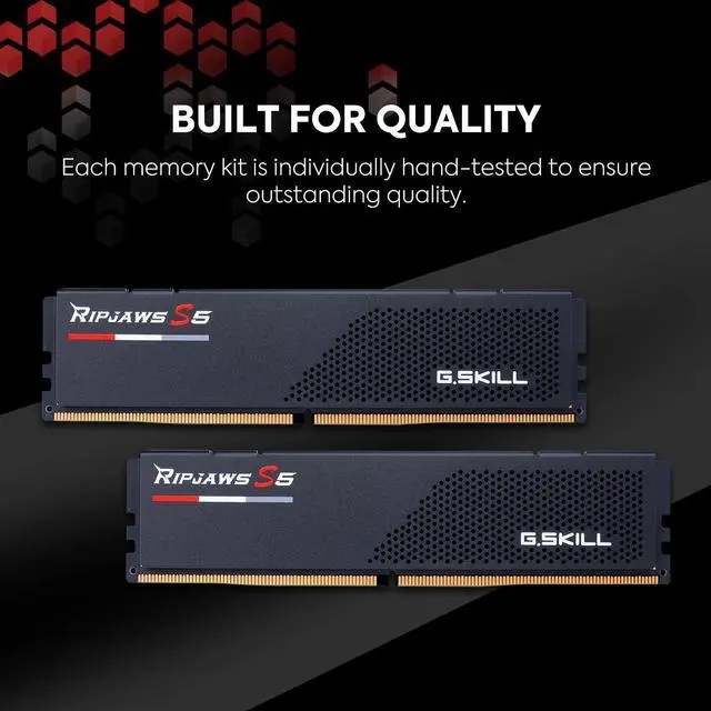 Alt view image 5 of 5 - G.SKILL Ripjaws S5 Series (Intel XMP 3.0) DDR5 RAM 96GB (2x48GB) 6400MT/s CL32-39-39-102 1.35V Desktop Computer Memory UDIMM - Matte Black (F5-6400J3239F48GX2-RS5K)