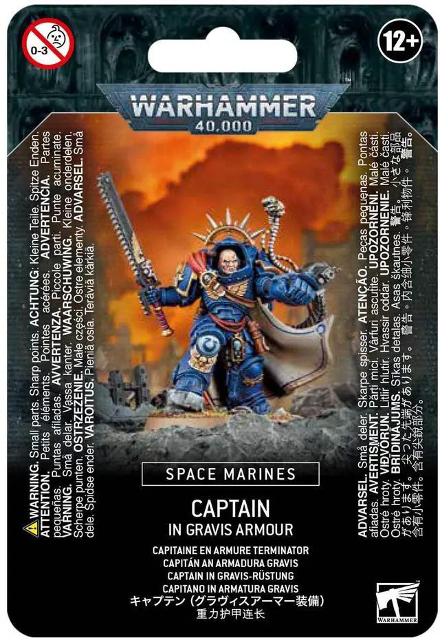 Main image of Games Workshop 48-70 Warhammer 40k - Space Marine Primaris Captain in Gravis Armour, Black