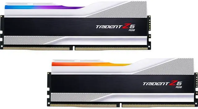 Main image of G.SKILL Trident Z5 RGB Series (Intel XMP 3.0) DDR5 RAM 64GB (2x32GB) 6000MT/s CL30-40-40-96 1.40V Desktop Computer Memory UDIMM - Metallic Silver (F5-6000J3040G32GX2-TZ5RS)