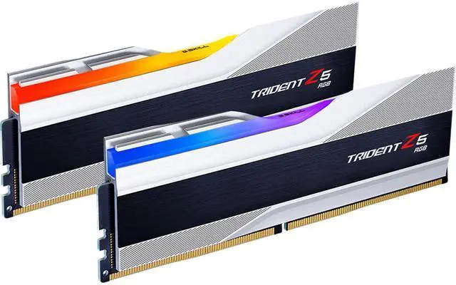 Alt view image 2 of 5 - G.SKILL Trident Z5 RGB Series (Intel XMP 3.0) DDR5 RAM 64GB (2x32GB) 6000MT/s CL30-40-40-96 1.40V Desktop Computer Memory UDIMM - Metallic Silver (F5-6000J3040G32GX2-TZ5RS)