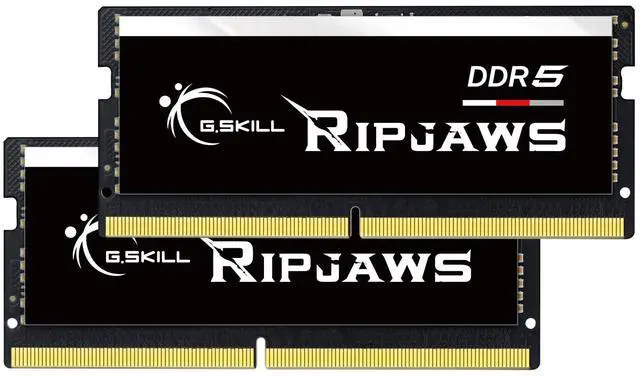 Main image of G.SKILL Ripjaws DDR5 SO-DIMM Series DDR5 RAM 64GB (2x32GB) 5600MT/s CL46-45-45-89 1.10V Unbuffered Non-ECC Notebook/Laptop Memory SODIMM (F5-5600S4645A32GX2-RS)