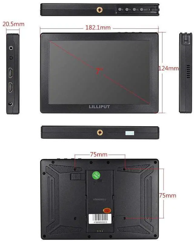Alt view image 4 of 5 - LILLIPUT A7S 7" 1920x1200 IPS Screen Camera Field Monitor 4K 1.4 HDMI Input output Video with Black Rubber Case Best Field Monitor (LILLIPUT USA OFFICIAL SELLER for full warranty)