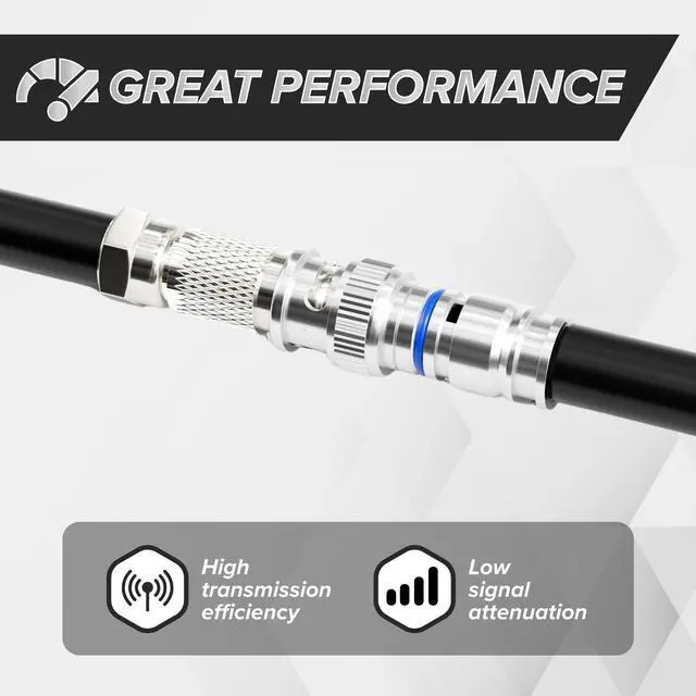 Alt view image 5 of 5 - THE CIMPLE CO BNC Compression Connector for RG6 Coaxial Cable - Pack of 50 - Solid Construction with High Grade Metals - Male BNC Connectors for CCTV, SDI, HD-SDI, Siamese, Security Camera