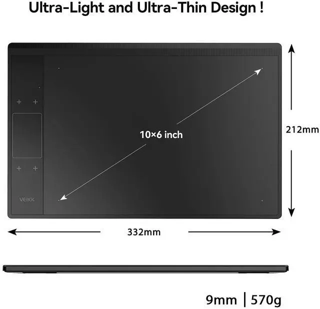 Alt view image 3 of 5 - VEIKK A30 V2 Drawing Tablet 10x6 Inch Graphics Tablet with 8192 Pressure Sensitivity Battery-Free Pen and Touch Pad, 4 Hot Keys Drawing Pad for Computer, Supports Mac Windows Android Linux