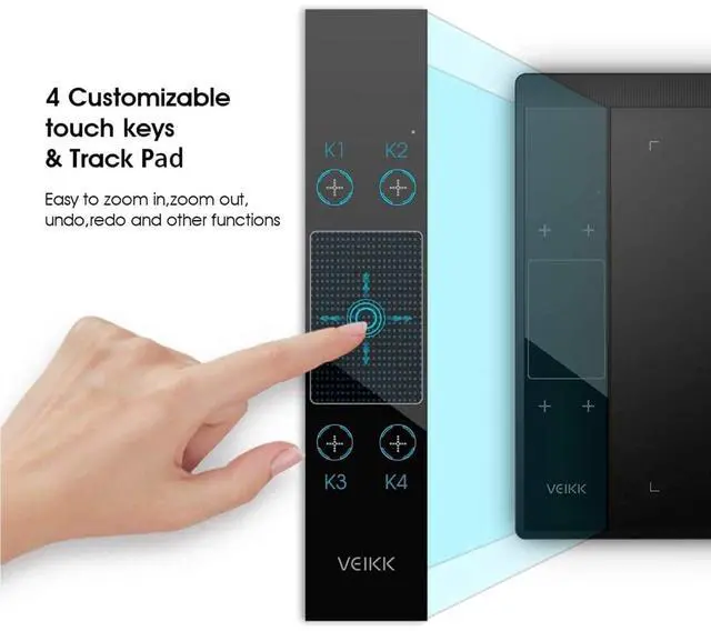 Alt view image 2 of 5 - VEIKK A30 V2 Drawing Tablet 10x6 Inch Graphics Tablet with 8192 Pressure Sensitivity Battery-Free Pen and Touch Pad, 4 Hot Keys Drawing Pad for Computer, Supports Mac Windows Android Linux