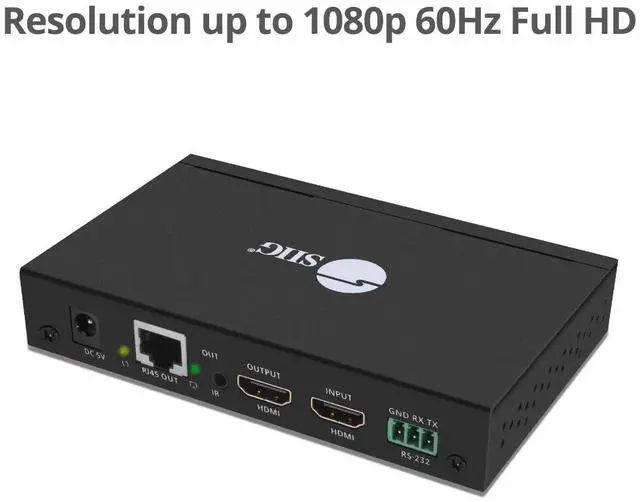 Alt view image 3 of 5 - SIIG Transmitter (TX) Box for HDMI IP Extender Over UTP CAT5e/6 - Supports HDbit-T with H.264 Over IP - Expandable up to 256 Units - Matrix Configurable - 18Mbps Network Bandwidth - 120 Meter