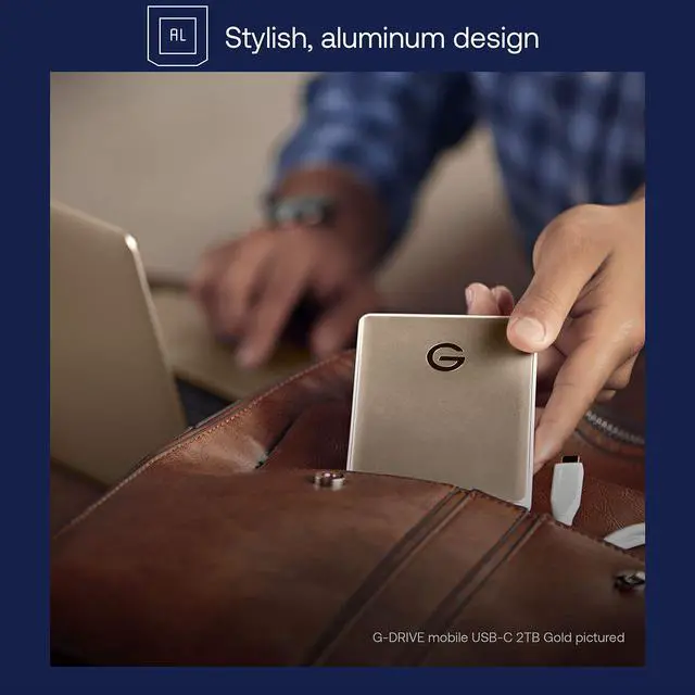 Alt view image 5 of 5 - G-Technology 1TB G-DRIVE Mobile USB-C (USB 3.1) Portable External Hard Drive, Space Gray - 0G10265
