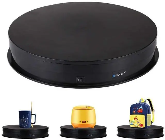 Main image of PULUZ 360 Degree Photography Turntable Rotating Display Stand, 11.2in(28cm) Diameter 360 Degree Turntable Display Stand for Photography Video Shooting Props Jewelry, Max Load 44Lb (Black)