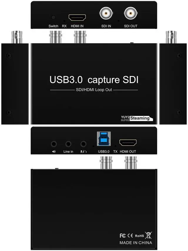 Alt view image 2 of 5 - HDMI SDI to USB Capture Card USB3.0 1080P60fps SDI to HDMI Converter SDI Out&Audio Mixing,SDI2HDMI,SDI Game Video Capture Card