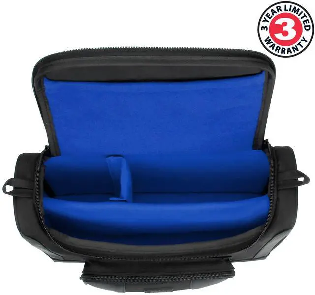 Alt view image 2 of 5 - USA GEAR Tablet Bag Compatible with 11 inch iPad Pro, 10.9 iPad Air, 10.2 inch Tablet - Compact Messenger Bag with Durable Exterior, Soft Adjustable Interior Fits Keyboard, Charger, More (Blue)