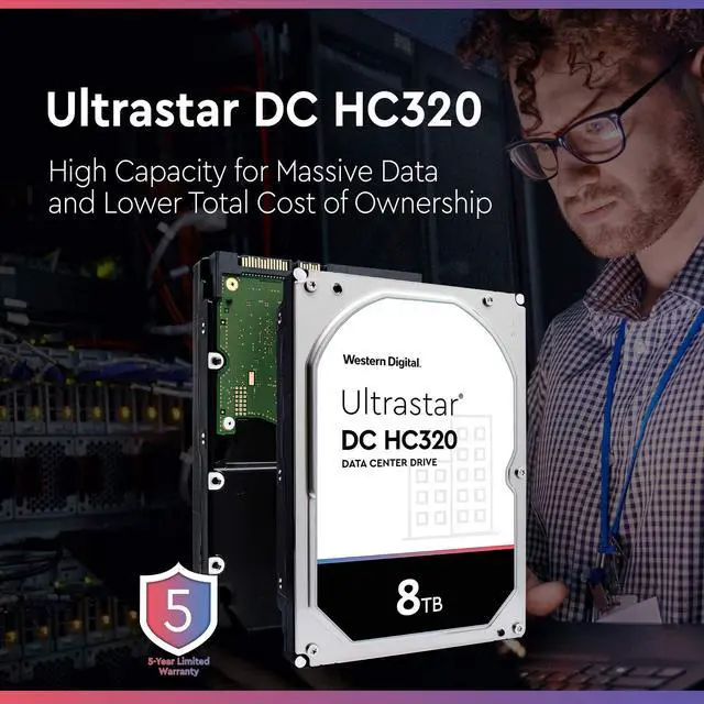 Alt view image 4 of 5 - HGST WD Ultrastar DC HC320 8TB 7200 RPM SATA 6Gb/s 3.5-Inch Enterprise Hard Drive (HUS728T8TALE6L4)