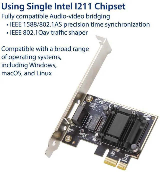 Alt view image 3 of 5 - IO CREST Single Port Gigabit Ethernet PCI-e x1 Intel I211 Controller Card (SY-PEX24067)