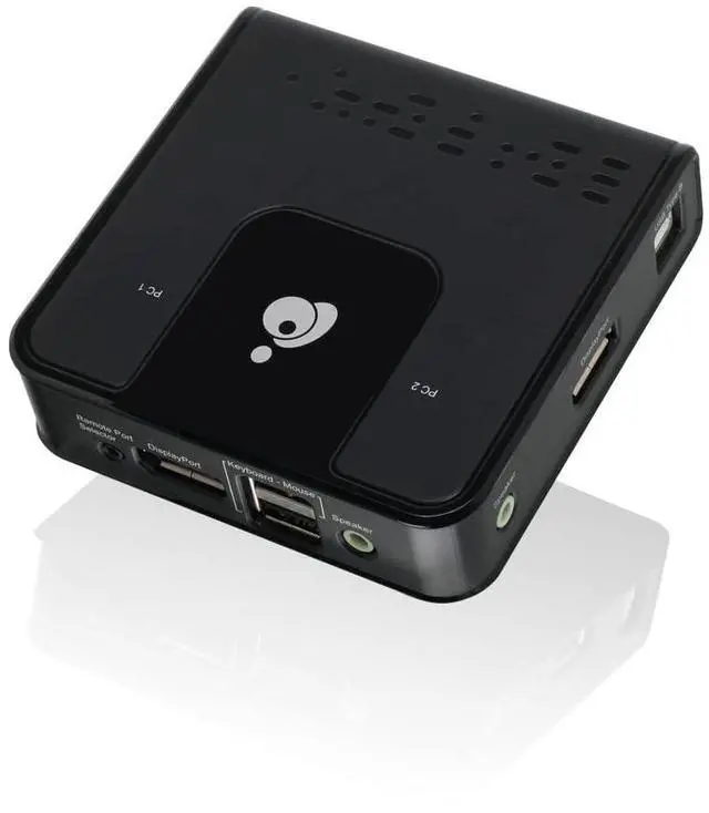 Alt view image 3 of 4 - IOGEAR 2-Port DisplayPort KVM Switch - 4K 60Hz - Hotkey or Remote Button Switch - USB 2.0 Mouse Port Can Be Use As USB Hub and Peripheral Sharing - All Cables Included - Mac/Win - GCS62DP
