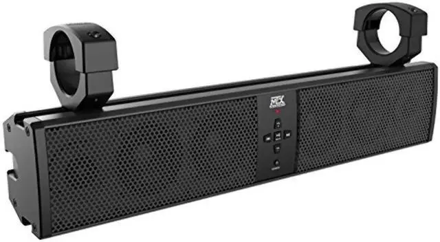 Main image of MTX MUD6SPBT Mud Series Universal Weatherproof 6 Speaker ATV UTV Motorcycle Boat Bluetooth Enabled Sound Bar with 3.5mm Aux Input and Output, and Mounting Clamps, Black