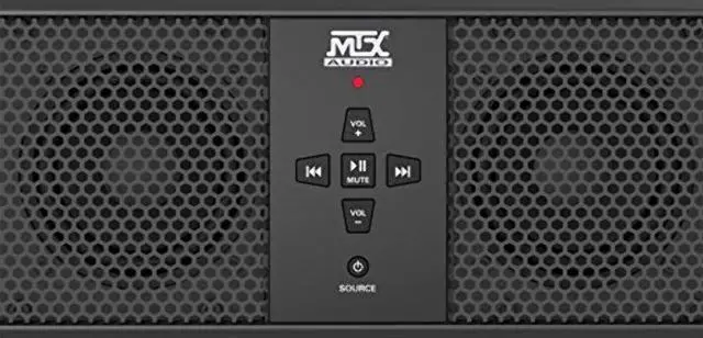 Alt view image 2 of 2 - MTX MUD6SPBT Mud Series Universal Weatherproof 6 Speaker ATV UTV Motorcycle Boat Bluetooth Enabled Sound Bar with 3.5mm Aux Input and Output, and Mounting Clamps, Black