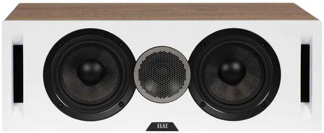 Main image of ELAC Debut Reference C5.2 Center Channel Speaker - White Baffle, Oak Cabinet