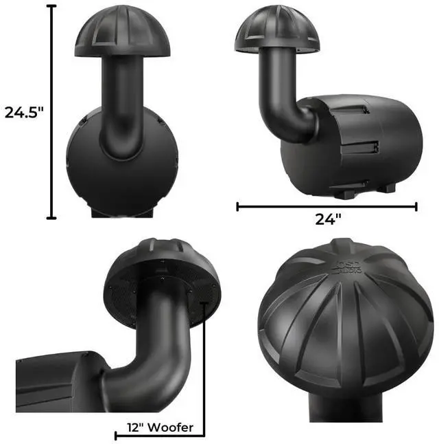 Alt view image 3 of 5 - OSD Premium 12" Outdoor Subwoofer 600W, In Ground Omni Directional, IP66 Weather Resistant Black XSUB12