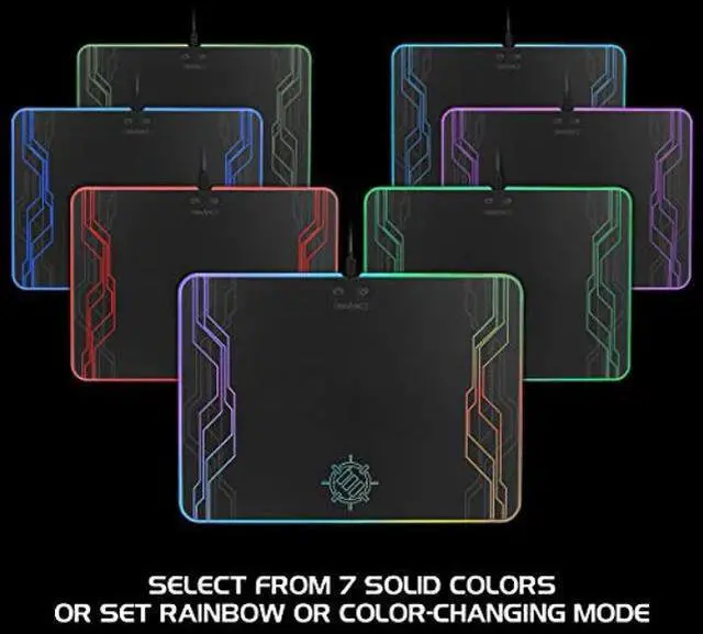 Alt view image 2 of 5 - ENHANCE LED Gaming Mouse Pad RGB - Hard Mouse Pad with 7 Light Up Modes and Brightness Controls - Large Surface (13.75 x 9.8 in) with Glowing Lights and Rubber Non-Slip Grip for Desktop Gamers