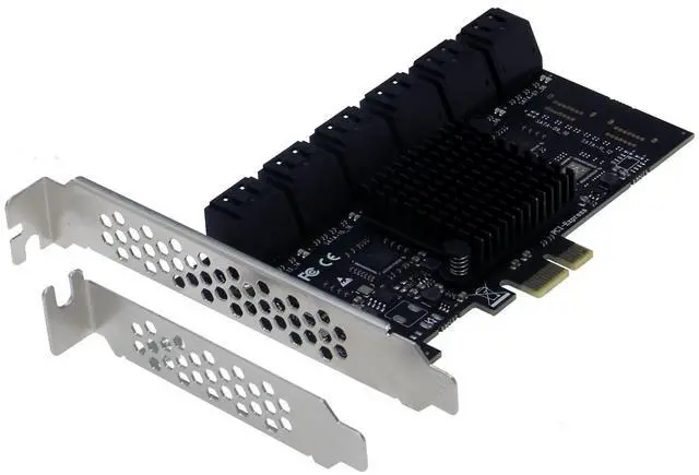 Main image of Sedna PCIe 1x Gen 3 12 Port SATA Non-RAID Controller Card with Low Profile Bracket (SE-PCIE-SATA6G-12-LP)