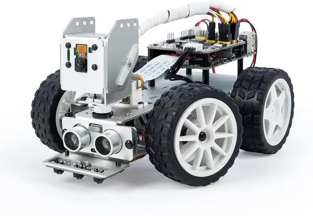 Main image of SunFounder PiCar-X AI Video Robot Car Kit for Raspberry Pi 5/4/3B+/3B, ChatGPT-4o Enabled with Video Recognition, Python, Scratch, Camera, Mic, Rechargeable Batterry (RPI NOT Included)