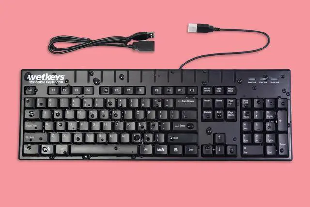 Alt view image 4 of 5 - WetKeys Professional-Grade Full-Size ABS Plastic Washable Keyboard with 10-Key Number-pad (USB) (Black) | KBWKABS104-BK