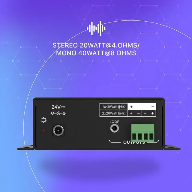 Alt view image 3 of 5 - BZBGEAR 2-Channel 40W 4/8 Ohms Stereo/Mono Audio Amplifier - BG-AMP2X20