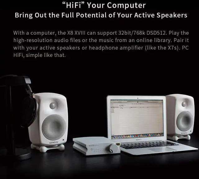 Alt view image 4 of 5 - aune X8 18th Anniversary Edition-BT DAC/Hi-Res 768k/32bit DSD512/Op-Amp Replaceable, FPGA, USB/Coax/Opt, Bluetooth5.1 aptX-HD LDAC/RCA Preamp&Line Out/TRS Out (Black - Bluetooth Version)