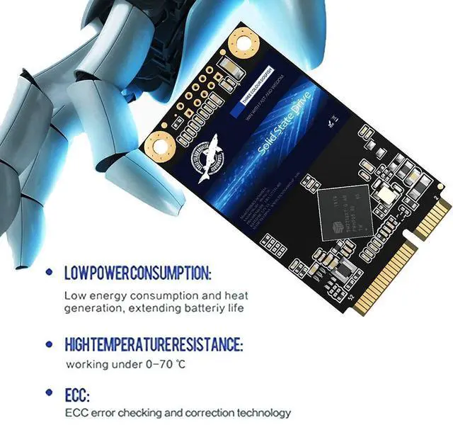 Alt view image 3 of 5 - Dogfish mSATA SSD 500GB 3D NAND TLC SATA III 6 Gb/s, mSATA (30x50.9mm) Internal Solid State Drive - Compatible with Desktop PC Laptop - (MSATA 500GB)