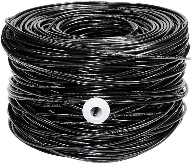 Main image of Premiertek 1000Ft Cat6 23AWG UTP Solid 4-Pairs Network Ethernet LAN Cable Bulk Black (CAT6-CCA-1KFT-BK)