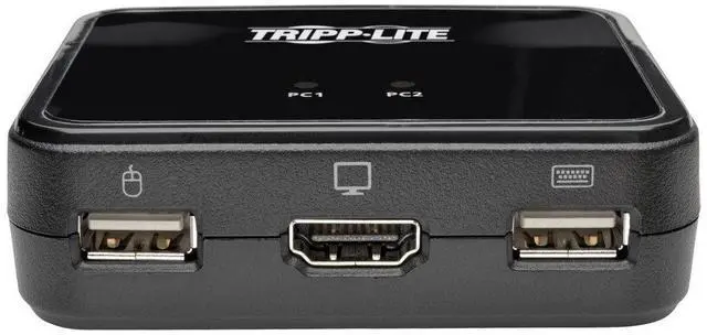 Alt view image 2 of 5 - Tripp Lite 2-Port USB HDMI Cable KVM Switch w/Audio/Video, Cables & USB Peripheral Sharing 1920 x 1200, 1080p (B032-HUA2),black