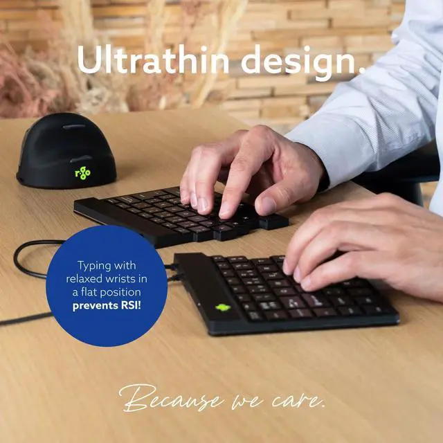 Alt view image 5 of 5 - R-Go Split Keyboard, Scissors Mechanism, Anti Carpal Tunnel Keyboard, 2 Part Ergonomic Design with Break Software, Ultra-Thin, QWERTY (US) Layout, USB-C Wired, Compatible with Windows/MacOS, Black