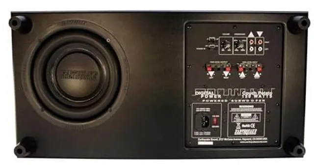 Alt view image 4 of 5 - Earthquake Sound CP-8 Couch Potato - 300W Peak Powered 8-Inch Slim Home Theater Subwoofer with Down-Firing Bass Reflex Enclosure Design (Black Laminate, Single)