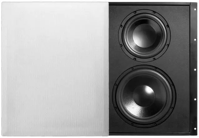 Alt view image 2 of 5 - OSD Trimless in Wall Subwoofer Dual 8" Woofers 300W Sealed Enclosure Magnetic Grill SL800