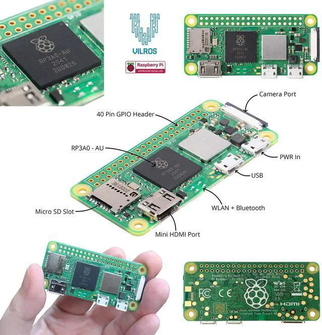 Alt view image 2 of 5 - Vilros Raspberry Pi Zero 2 W Basic Starter Kit with Muti Purpose Case -Incudes Pi Zero 2 W Board, Multi Use Case, Power Supply, HDMI-USB Adapters and More (Black)