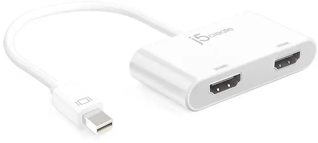 Main image of j5create Mini DisplayPort to Dual 4K HDMI MST Adapter, for Microsoft Surface Pro 2, Surface Book, HP OMEN 15-CE051NR and More, Not Compatible with Mac (JDA156)