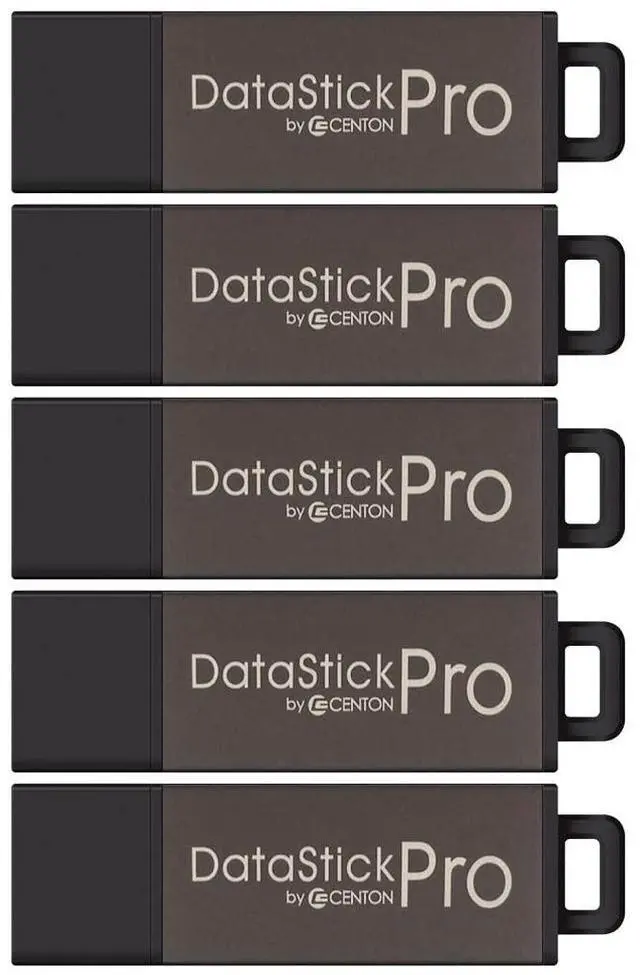 Main image of Centon DataStick Pro USB 2.0 Flash Drive 128GB x 5, Grey