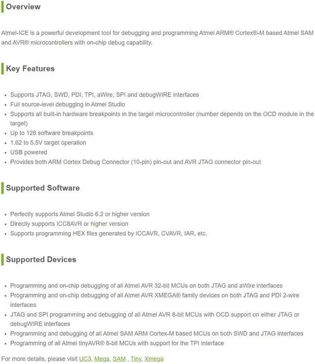 Alt view image 3 of 5 - Waveshare SAM AVR Atmel-ICE Debugger Programmer Supports JTAG SWD PDI TPI aWire SPI and debugWIRE