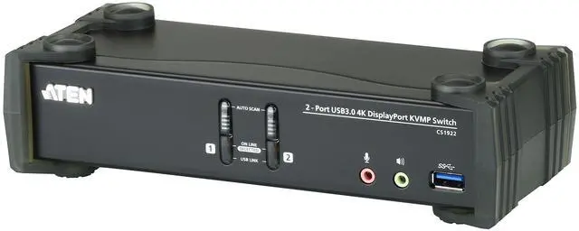 Main image of ATEN CS1922 2-Port USB 3.0 4K DisplayPort KVMP Switch (Cables Included)