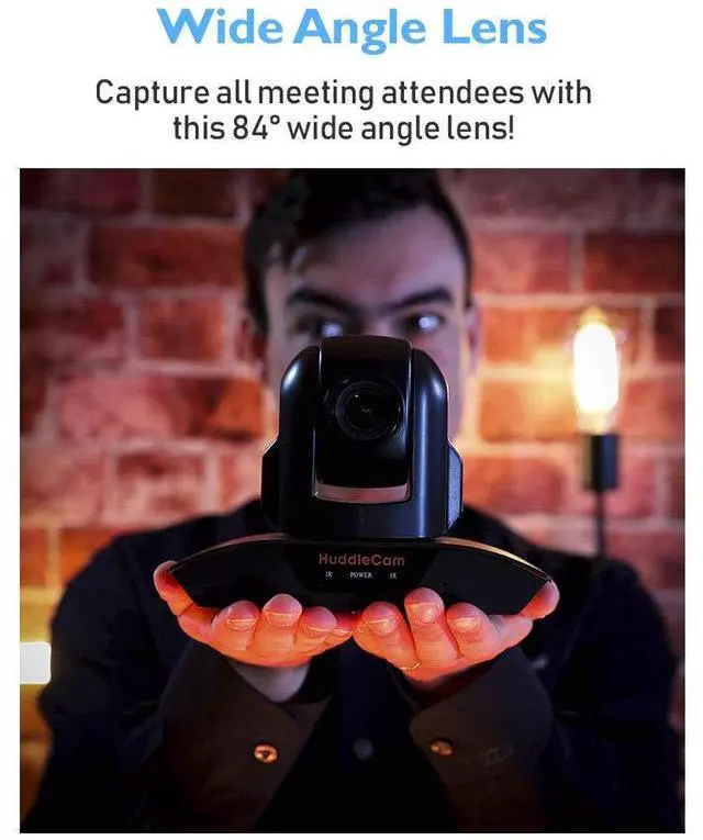 Alt view image 5 of 5 - HuddleCamHD USB Conference Cameras with PTZ Control - Webcams for Zoom Video Conferencing (3X w/Audio, White)