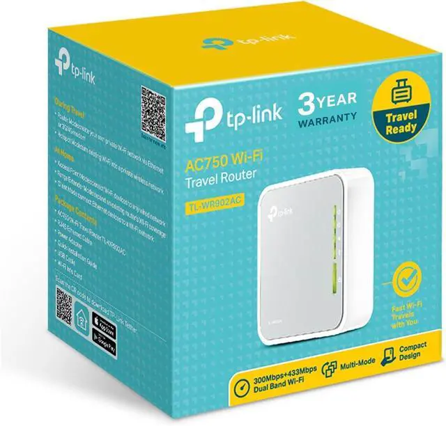 Alt view image 3 of 5 - TP-Link AC750 Wireless Portable Nano Travel Router(TL-WR902AC) - Support Multiple Modes, WiFi Router/Hotspot/Bridge/Range Extender/Access Point/Client Modes, Dual Band WiFi, 1 USB 2.0 Port