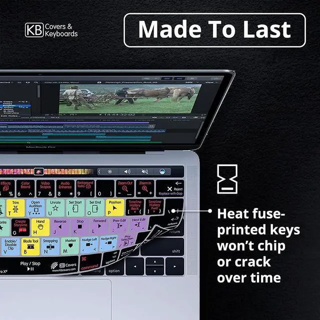 Alt view image 5 of 5 - KB Covers Final Cut Pro X QWERTY Keyboard Cover with MacBook Pro Touch Bar (Late 2016) 19116