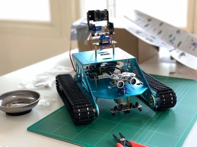 Alt view image 2 of 5 - Yahboom AI Robot Kit Tank Chassis for Raspberry Pi 4B Camera Starter Kit Python Programmable Electronic Science Project DIY Smart Car Robotics for 16+ (Without Pi 4B)