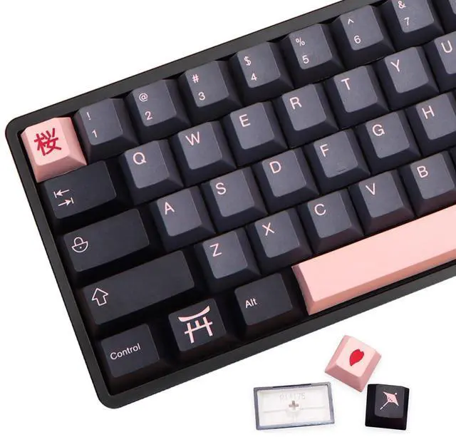 Main image of MOLGRIA Keycaps 136 Set Night Sakura for Full Sized Keyboard, Custom PBT Cherry Profile Key Caps with Keycap Puller for Cherry MX 104/87/68/61 60 Percent ANSI/ISO Layout Keyboard