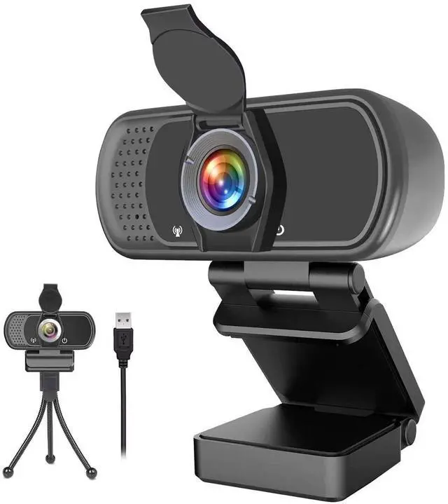 Main image of GoHZQ Webcam 1080p, Wide Angle Web Camera with Microphone, USB External Camera for Computer Monitor MacBook PC Laptop Desktop, HD Face Cam for Streaming