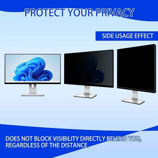 Alt view image 2 of 5 - Ceydebne 19 Inch Privacy Screen for Monitor with 16:10 Widescreen Monitor Blue Light Screen Protector - Anti-Glare - Anti-Scratch Protector Film for Data Confidentiality Privacy Shield [2 Pack]