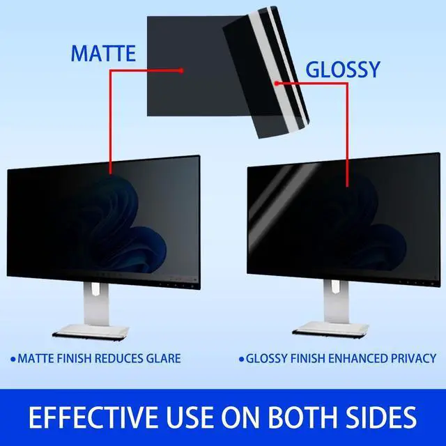Alt view image 4 of 5 - Ceydebne 19 Inch Privacy Screen for Monitor with 16:10 Widescreen Monitor Blue Light Screen Protector - Anti-Glare - Anti-Scratch Protector Film for Data Confidentiality Privacy Shield [2 Pack]