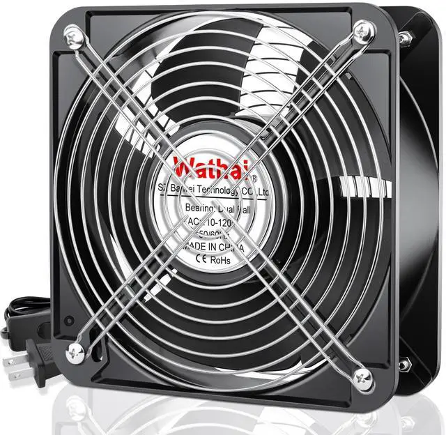 Main image of Wathai AC Axial 2060 200mm Case Muffin Fan 110v 120V Dual Ball High Performance Industrial Case Cooling Fan 200mm x 200mm x 60mm