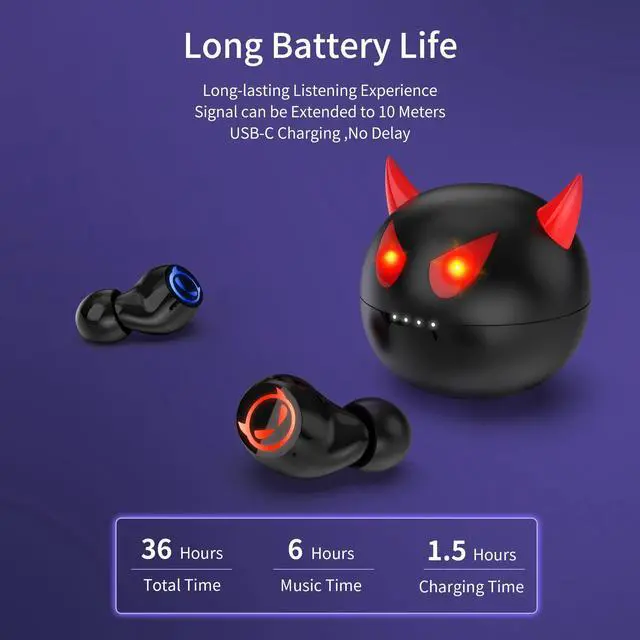 Alt view image 5 of 5 - AMAFACE Tiny Bluetooth Earbuds,Kids Wireless Ear Bud with Cute Charging Case, Waterproof Stereo Wireless Earphone with Micphone for Workout Sport,Kids Headphones for Phone and Pad
