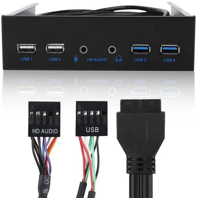 Alt view image 5 of 5 - SUNGOOYUE Front Panel USB Hub, USB 3.0 + USB 2.0 19 Pin HD Audio Extension Front Panel