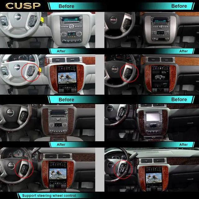 Alt view image 2 of 5 - 2024 New 12.1 inch Android Car Stereo Radio GPS Navigation for GMC Yukon Sierra Chevrolet Tahoe Avalanche Silverado Suburban Vertical Screen PX6 4G+64G in Dash Kit Multimedia Player Head Unit